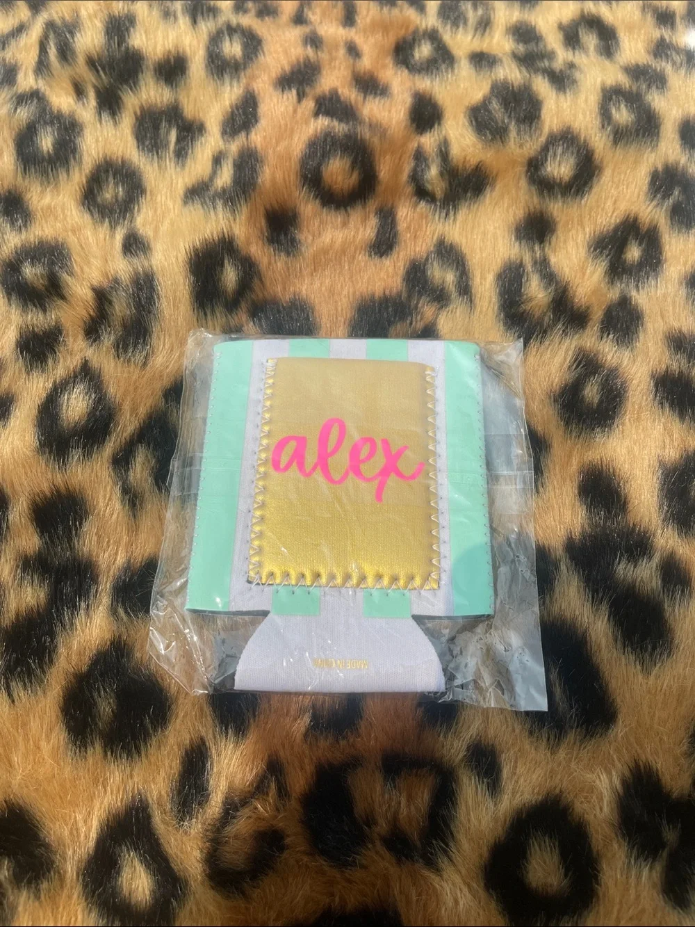NEW 'Where's My Cabana Boy?' Mint & Gold Can Cooler